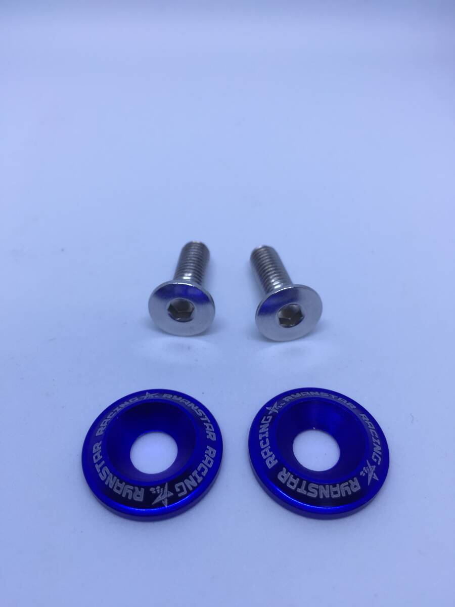 送料無料!国内発送!RYAN STAR RACING ナンバーボルト・ナットセット メタリックブルー 2個セット ZRX GPZ CBR バイクに最適です拍卖