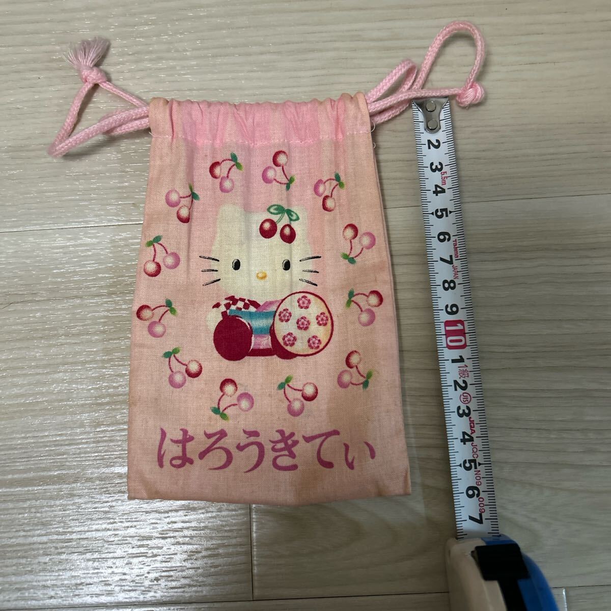 キティ はろうきてぃ 和柄 平成 レトロ さくらんぼ 着物 巾着 ポーチ拍卖