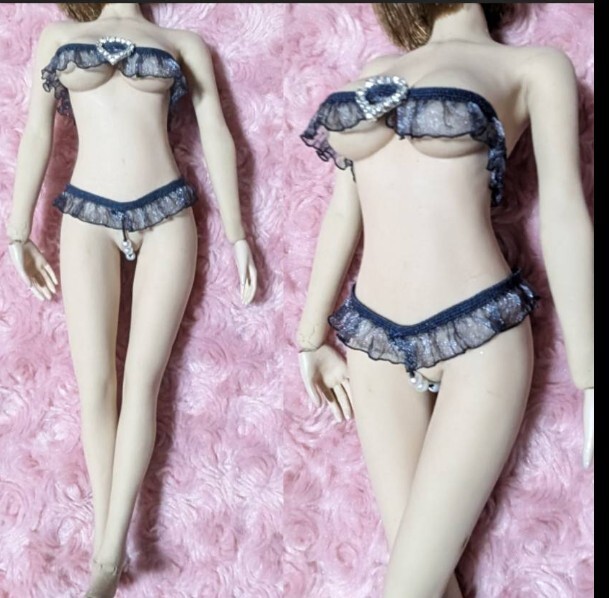 1/6ドール用 TBLeague ファイセンS07 クールガール ダークカラー フリル ランジェリー拍卖