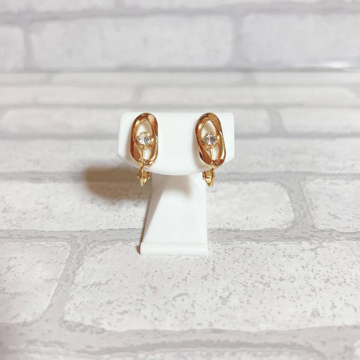 イヤリング ゴールド gold ジルコニア 日本製 ラウンド アンティーク ヴィンテージ EL-0040拍卖