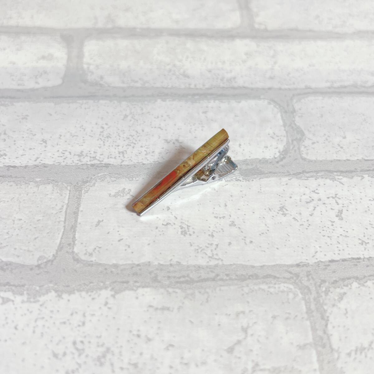 ネクタイピン silver シルバー グリーン石 緑石 シンプル アンティーク ヴィンテージ EL-0169拍卖