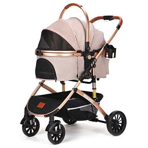 SKISOPGO ペットカート 分離型 犬用ベビーカー いぬ用 バギー 折りたたみ式 ペットバギー 前輪360°回転 後輪ブレーキ付き 組み立て拍卖
