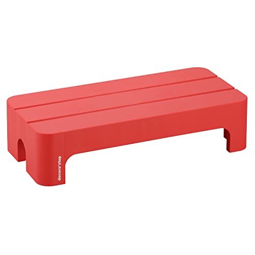 サンカ ステップ台 踏み台 昇降 デコラステップ レッド ショートL (幅59×奥行28×高さ14cm) おしゃれ 低い 室内 玄関 トイレ 日拍卖