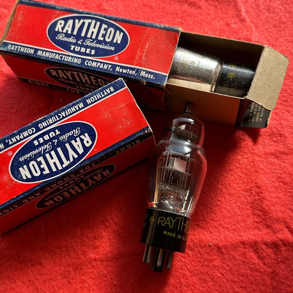 2pcs NOS 真空管 6R7 G // 7E6 似 μ16 ペア ライン アンプ ドライブ 初段 ST 管 Raytheon ヴィンテージ 拍卖