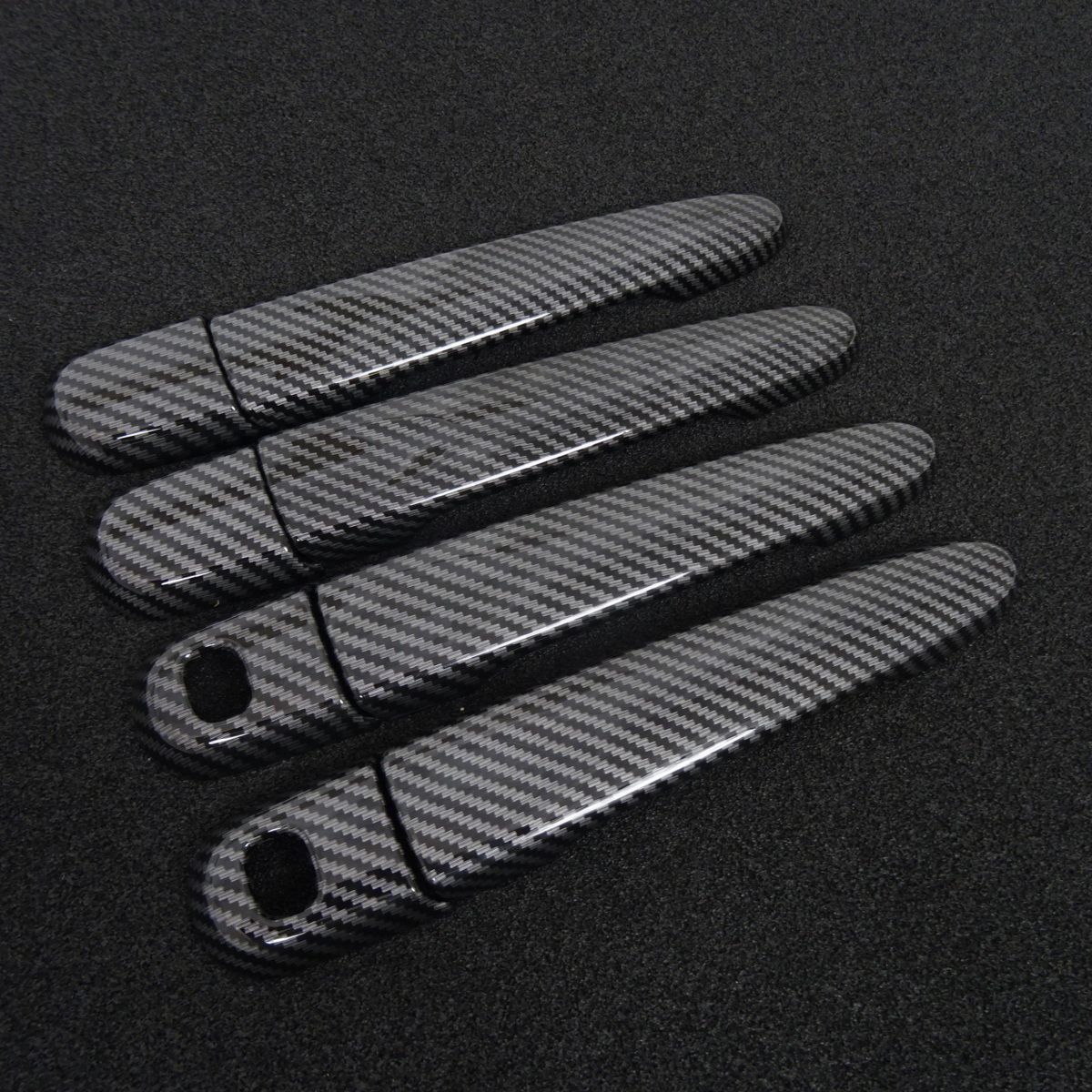 スポーティ全開♪ カーボン ルック ドアハンドル カバー ダイハツ ムーヴ LA100S LA110S L X Xターボ Xリミテッド SA VS ガーニッシュ E拍卖