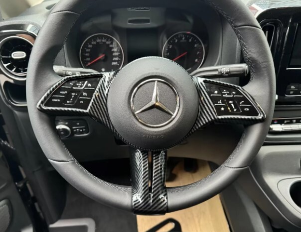 スポーティ全開♪ メルセデス ベンツ カーボン ルック ステアリング パネル カバー W206 C180 C200 C220d Cクラス セダン拍卖