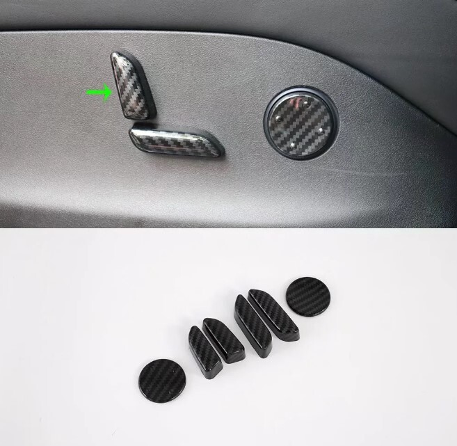 スポーティ全開♪ カーボン ルック シートスライダー シートスイッチ カバー テスラ モデルS Model S Plaid プレイド拍卖