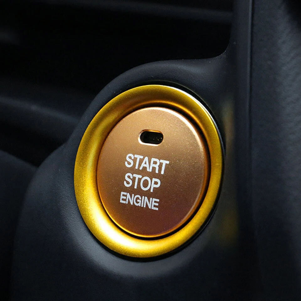 デザイン性UP♪ エンジン スターター スイッチ リング & カバー 金 アバルト アバルト124 NF2EK ベースグレード メイクユアスパイダー拍卖