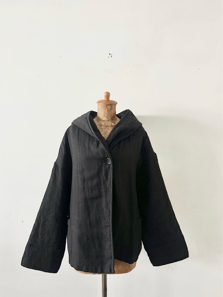 【美品】SOIL WOOL LINEN PLAIN WITH QUILTED LINING HOODED JACKET サイズ2 コート アウター ジャケット拍卖