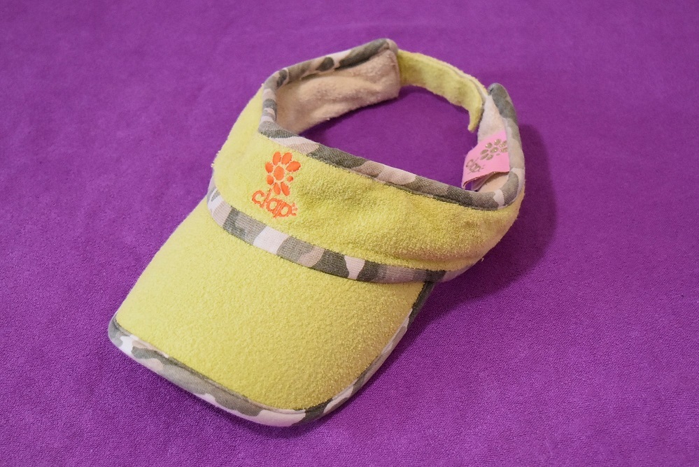 送料込み!レア CLAP クラップ サンバイザー 緑迷彩 エアロビクス ジム ダンス拍卖