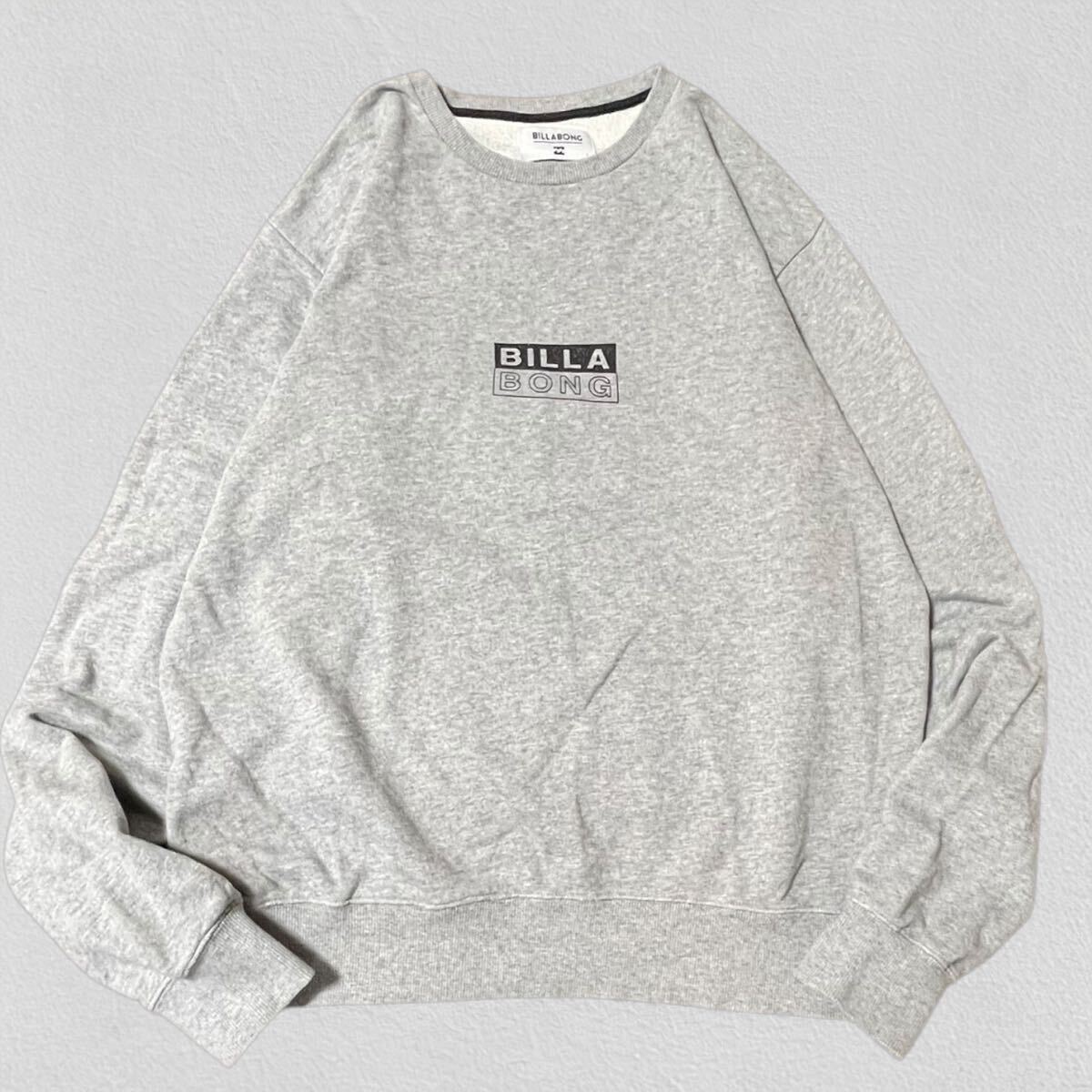 BILLABONG ビラボン トレーナー グレー メンズL●洗濯プレス済●スウェット トップス センターロゴ ゆったりカジュアル スポーツ 古着/98拍卖