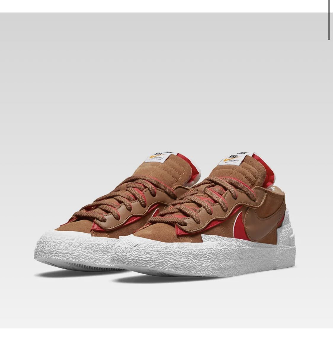 SACAI NIKE BLAZER LOW BRITISH TAN サカイ ナイキ ブレーザー ロー ブリティッシュ タン 26cm US8拍卖