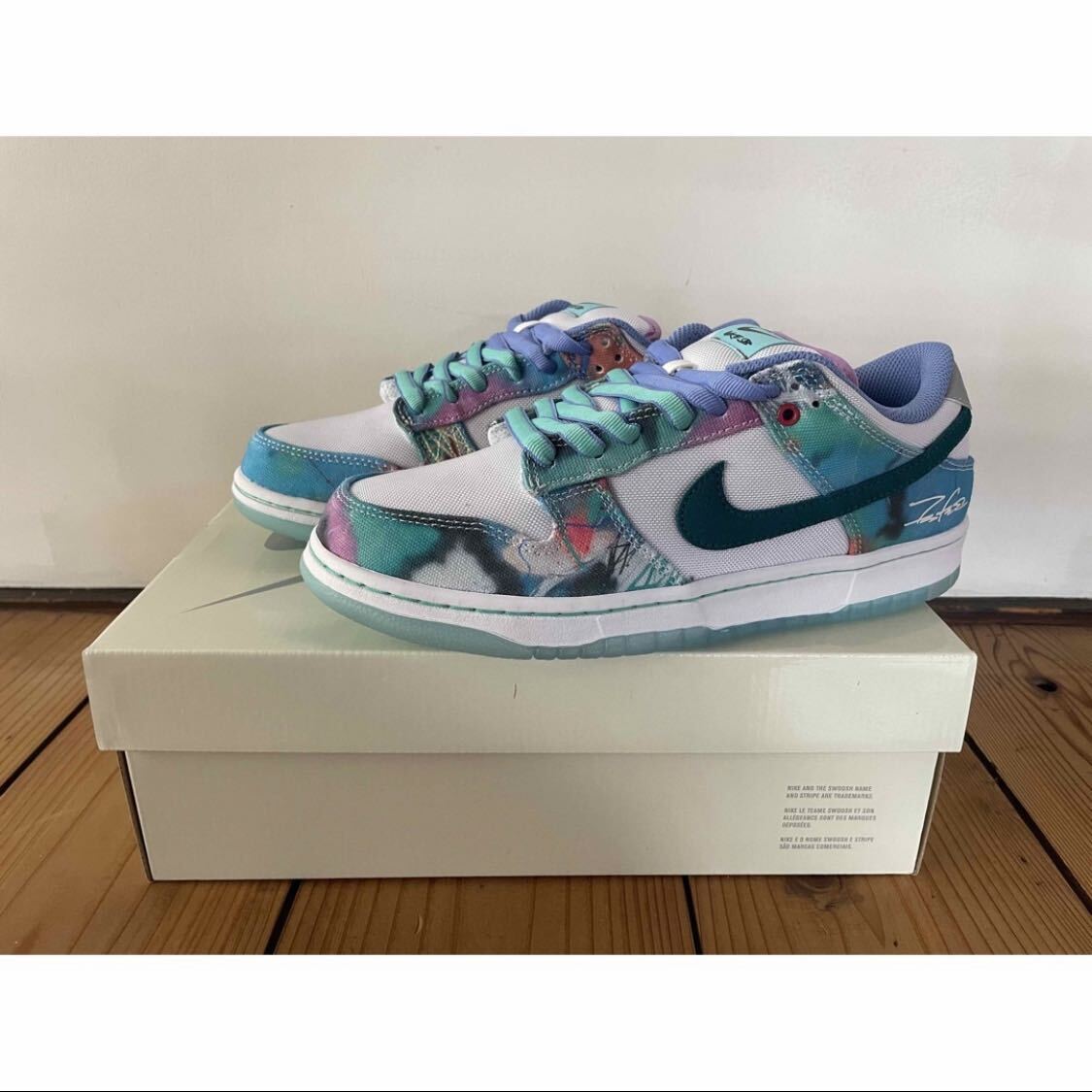 国内 正規品 Futura Nike SB Dunk Low White Geode Teal フューチュラ ナイキ エスビー ダンク ロー ジオードティール HF6061-400 US8 26cm拍卖