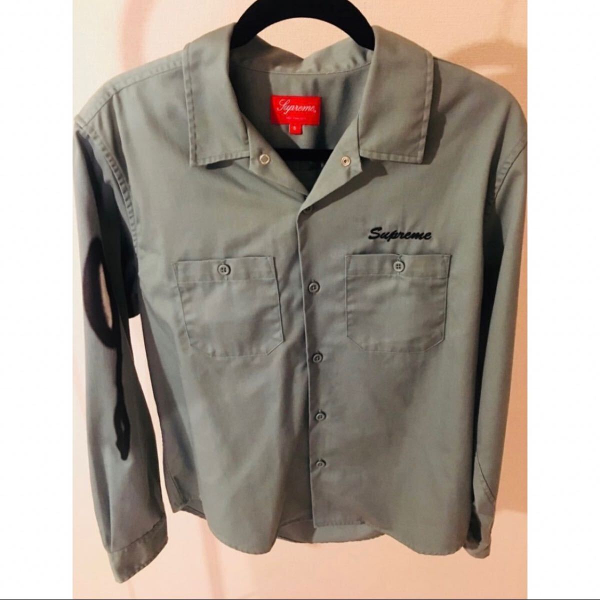 Supreme 18fw Rose Work Shirt シュプリーム ローズ シャツ 薔薇 バラ ワークシャツ Dusty Green グリーン 緑 サイズ S拍卖