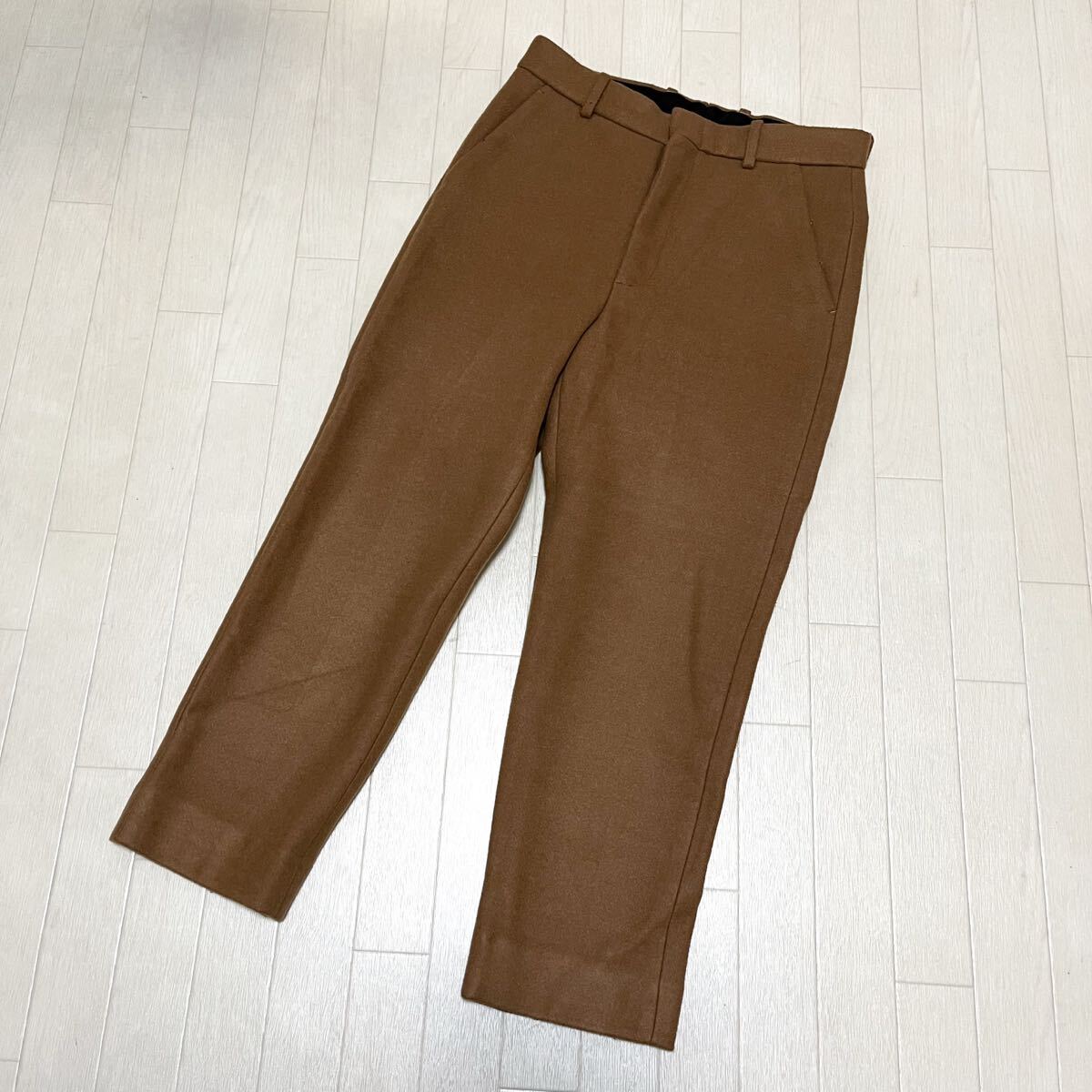 和663★ BEAUTY&YOUTH UNITED ARROWS ビューティ&ユース ウールブレンド カジュアルパンツ ボトムス ジップ S ブラウン メンズ拍卖