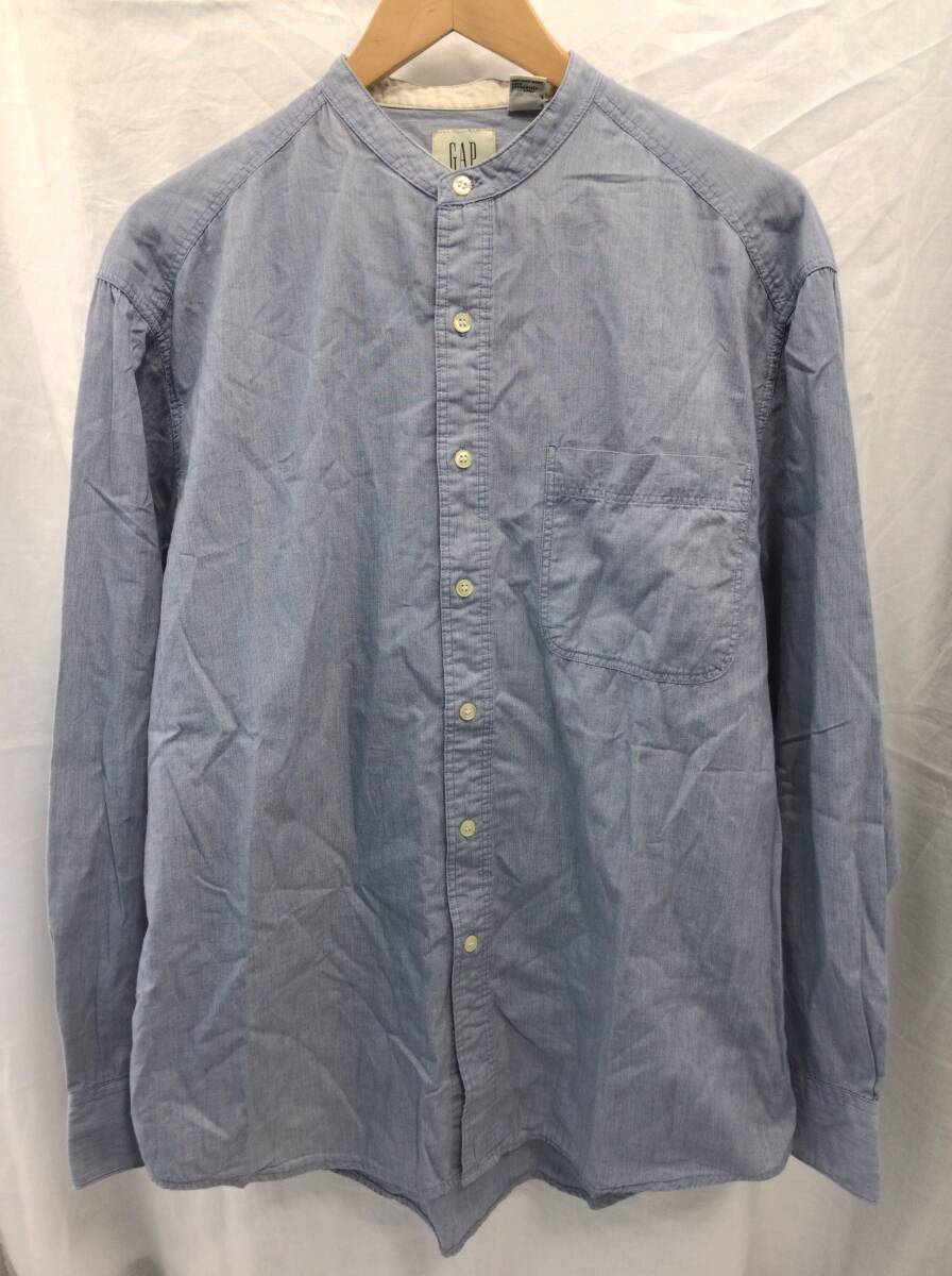 90s GAP ギャップ 長袖シャツ M ブルー メンズ 白タグ F10拍卖