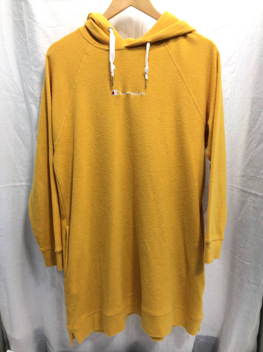 Champion チャンピオン ワンピース ロングシャツ イエロー L レディース E69拍卖
