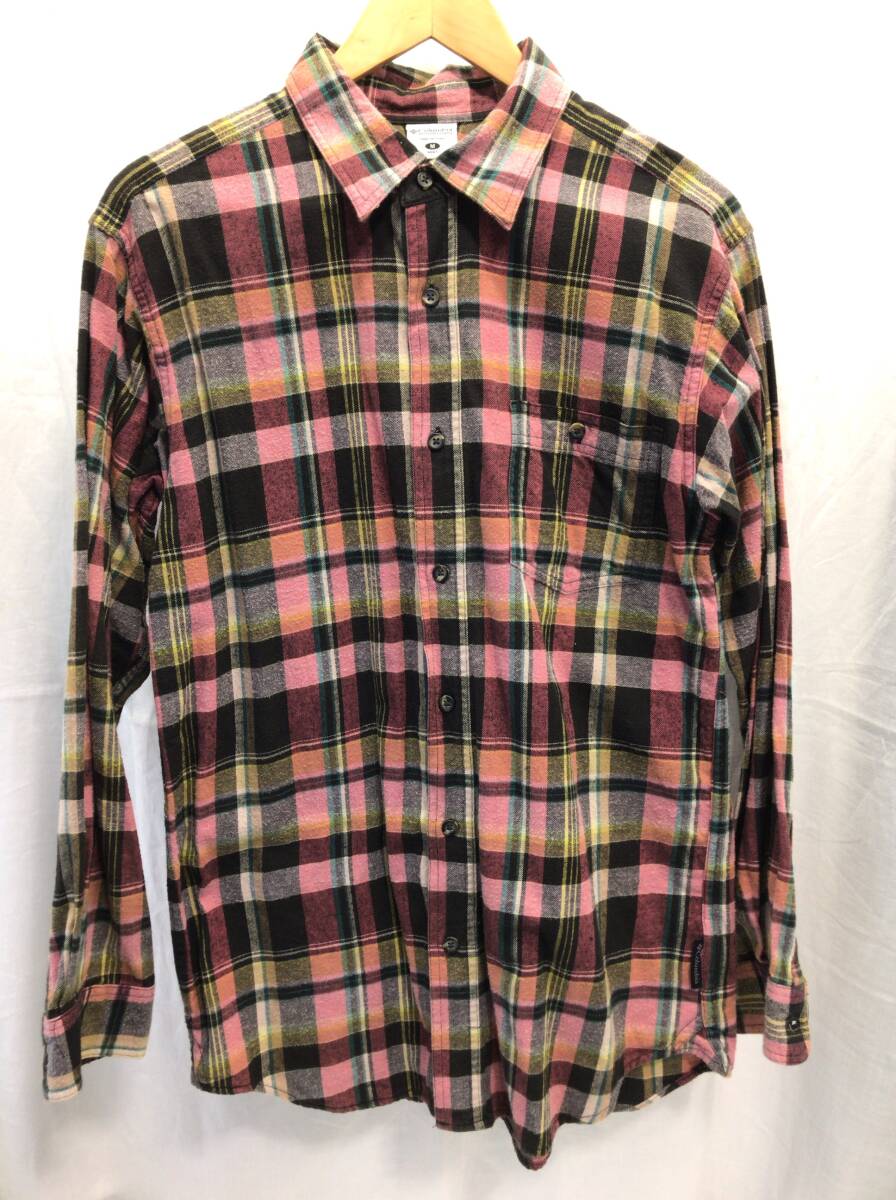 Columbia コロンビア 長袖シャツ レッド系 チェック柄 M メンズ E39拍卖