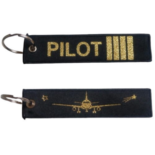 【送料無料】フライトタグ パイロット pilot 4本線 機長 ブラック拍卖