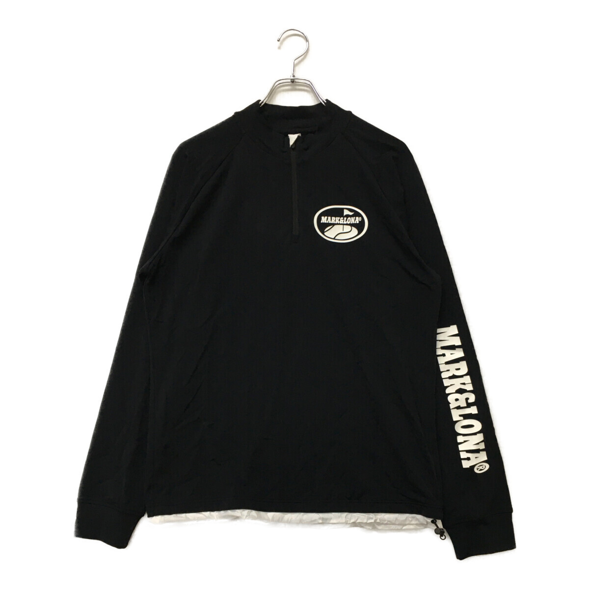 coco 未使用品【SALE】マークアンドロナ MARK&LONA メンズ 長袖シャツ 48(L) 黒 ハーフジップ レターパックプラス発送可 K012623拍卖