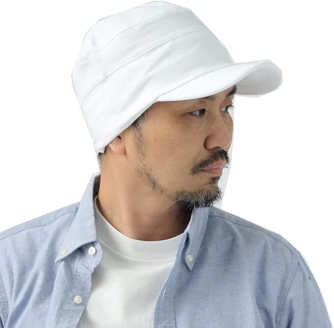 <XLサイズ(頭周り/約62-64cm)><ホワイト>帽子 大きいサイズ 深め Regnuu スウェット ワークキャップ キャンプ 山登り 登山 釣り拍卖