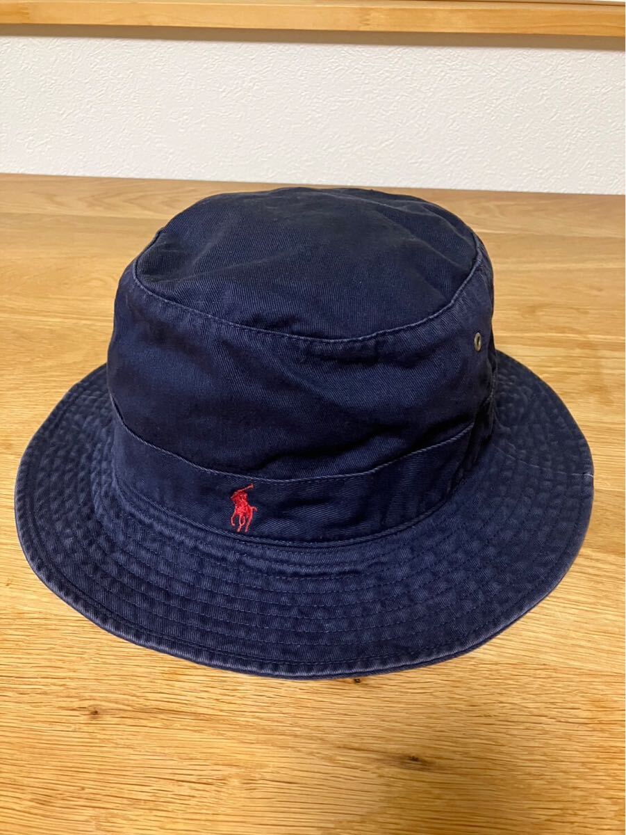 90s Ralph Lauren ラルフローレン バケットハット ネイビー(ポニー刺繍) Mサイズ 拍卖