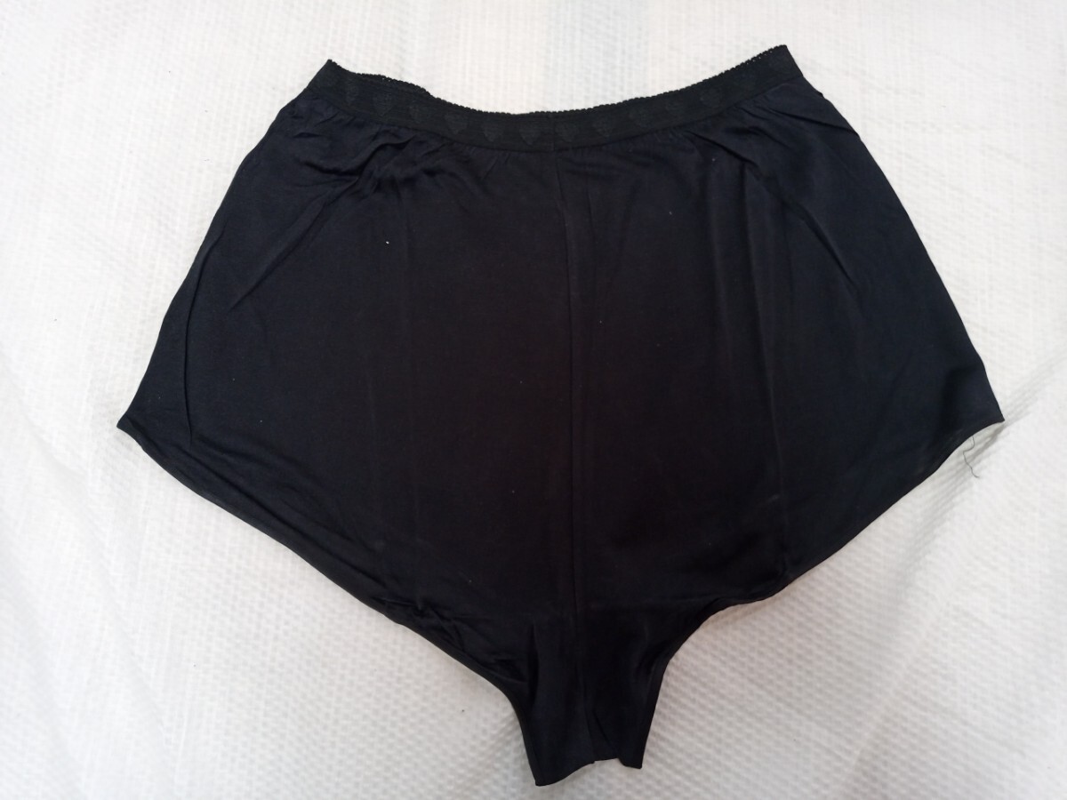 1193 ★★ TEA DROP ペチパンツ インナーパンツ シルク M 新品 黒拍卖