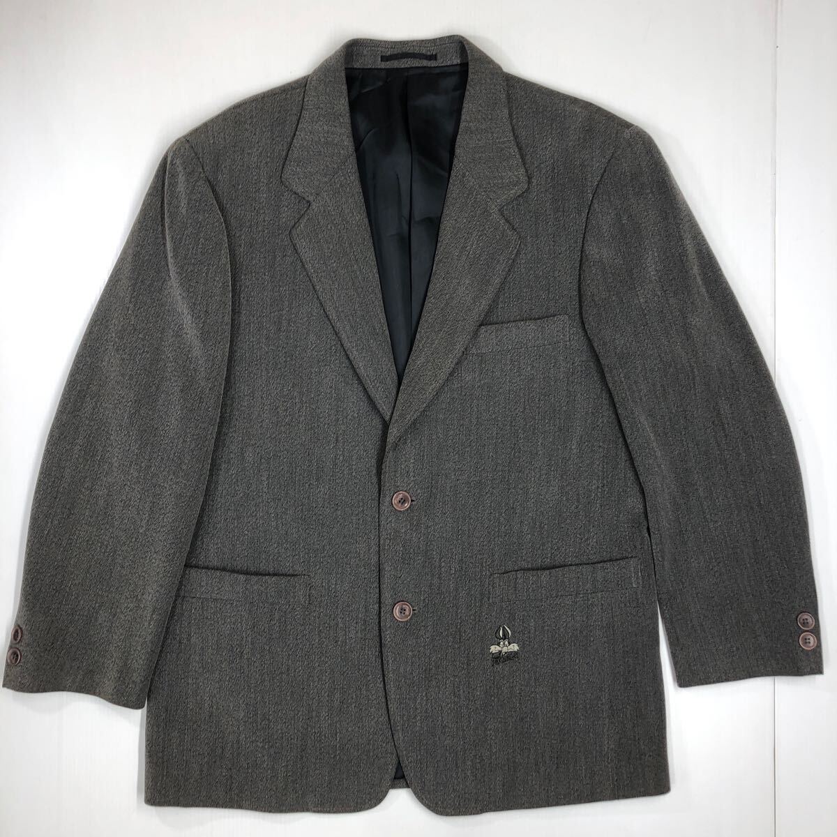 PAGELO パジェロ テーラードジャケット ブレザー 刺繍 グレー 2つボタン メンズ Mサイズ 43-69拍卖