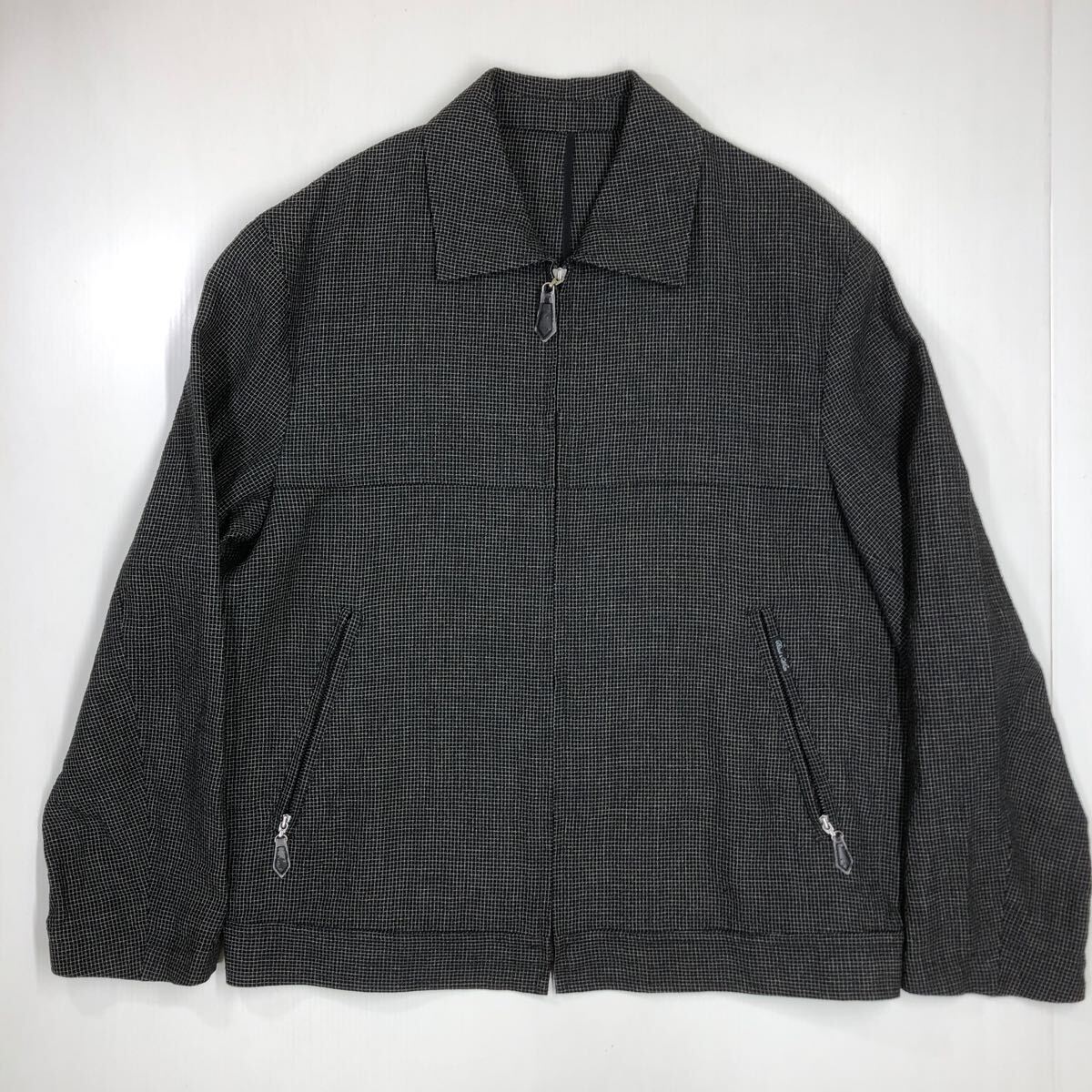 Black&White ブラックアンドホワイト スウィングトップ 麻混 春秋 メンズ サイズ50 ジャケット Lサイズ 43-84拍卖