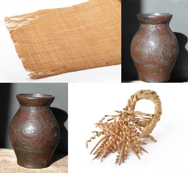 アイヌ民族文化「斑紫銅製花器」モレウ文様装飾 希少品 拍卖