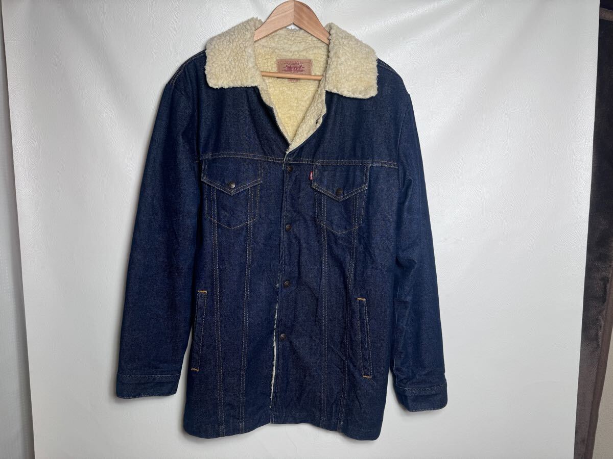 【サイズL】 リーバイス LEVIS 97年製 「70510-0200」 裏ボア デニムランチコート/ロングジャケット Gジャン 濃紺拍卖