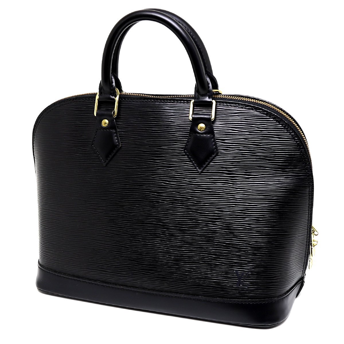 中古品 ルイヴィトン エピ アルマPM ハンドバッグ ブラック ノワール ゴールド金具 M52142拍卖