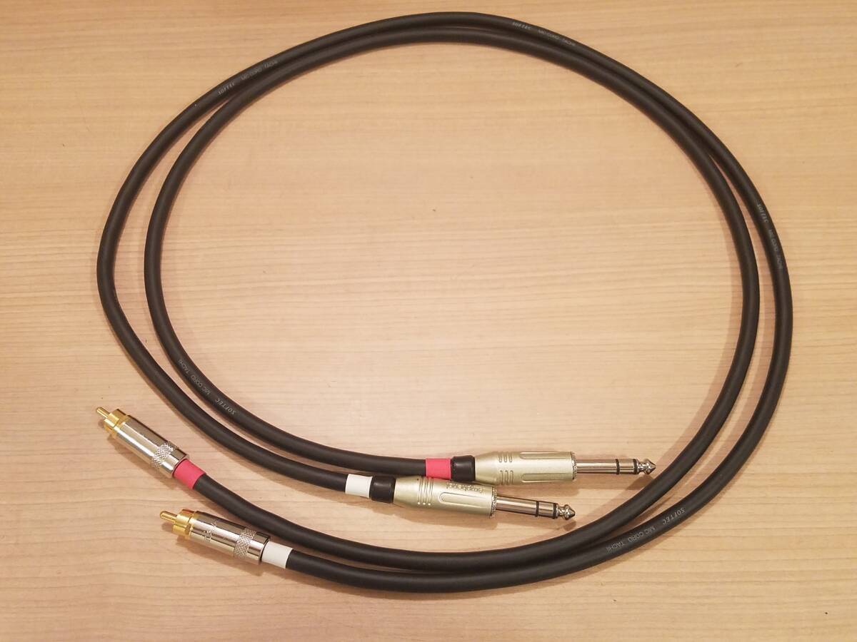★ 立井電線 RCAオス-TRSフォンオス(リングオープン) 75cm SOFTEC MIC CORD 0.75sq 識別処理済 ★拍卖