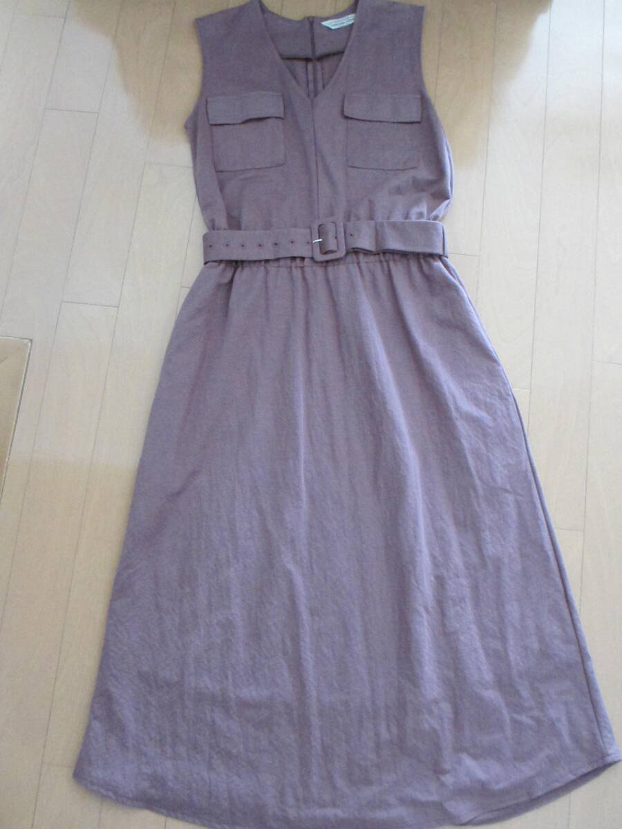 オススメ!【極美品】スコットクラブ購入 ベルト付ジャンパースカート ニュアンスブラウン系 オールシーズン拍卖