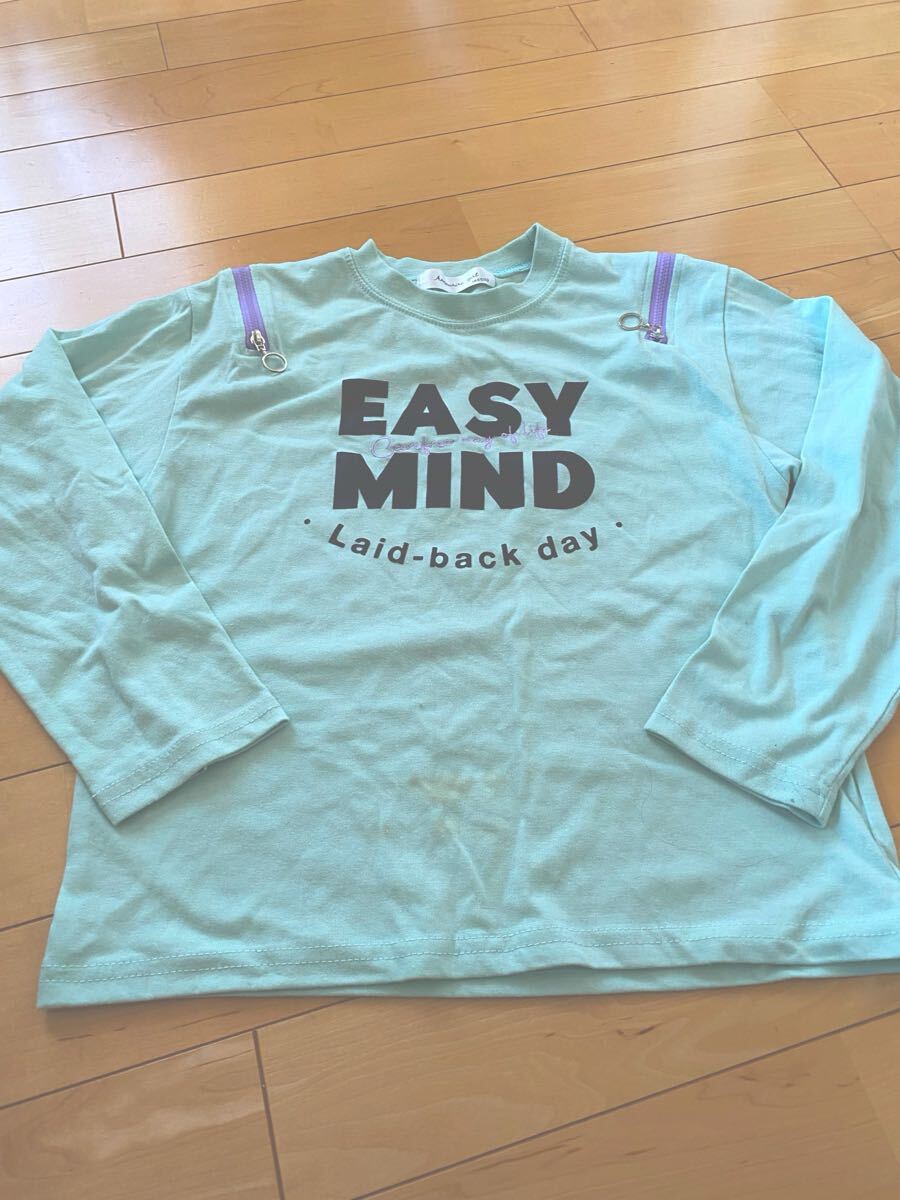 一度使用◎グリーン系 イラスト 長袖Tシャツ◎140拍卖