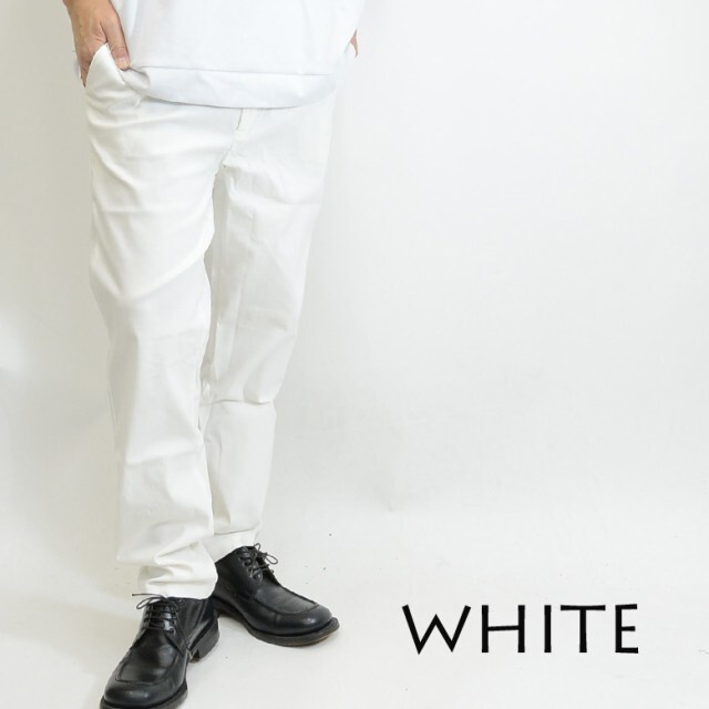 スーパーストレッチ チノパンツ ストレッチ 新色 38861 強ストレッチ イージパンツ 新品 ホワイト M拍卖