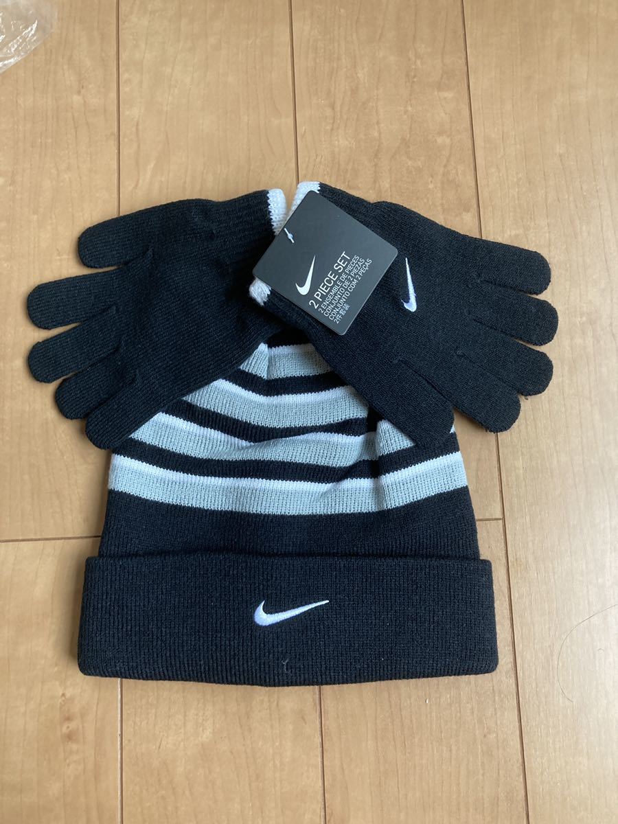 NIKE ナイキ SNOWSET キッズ ニット帽子 手袋 二点セット拍卖
