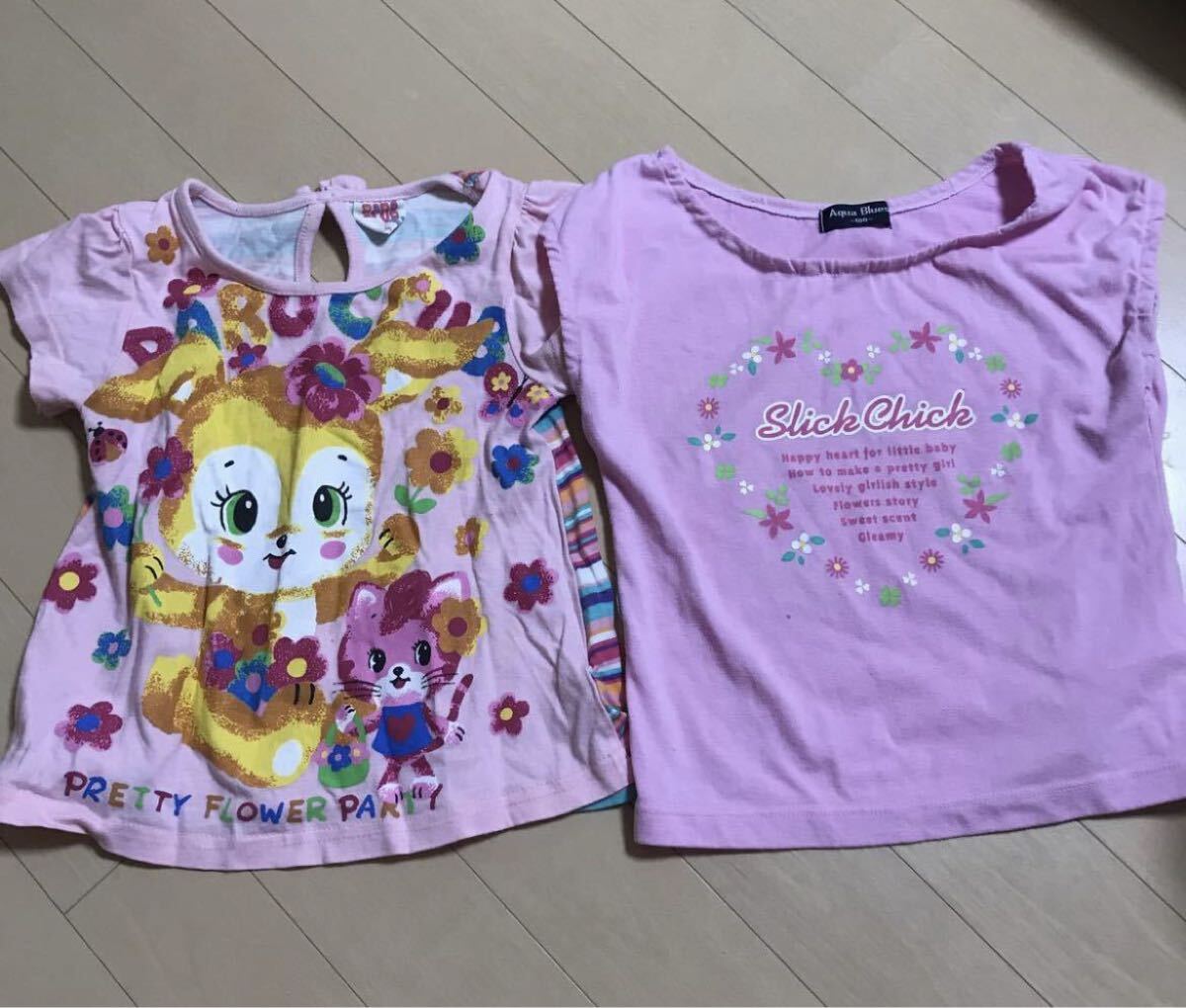 ★キッズ100サイズ★可愛いピンク系 ティーシャツ2枚セット 女の子サイズ100拍卖