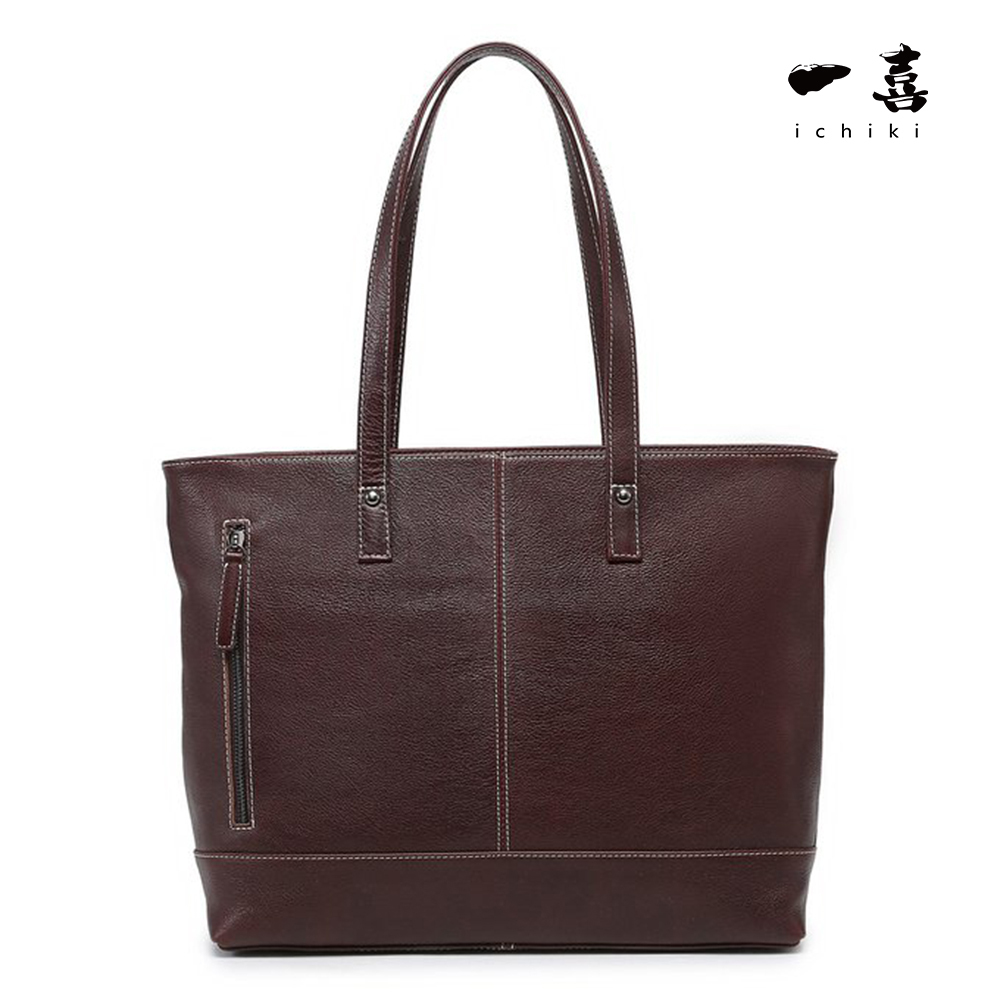 本革防水レザートートバッグ ショルダー 2WAY ファスナー付 A4・PC対応 自立 通勤 ダークブラウン TC63拍卖