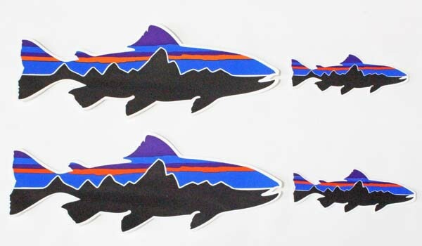 パタゴニア ステッカー フィッツロイ トラウト 小中 4枚セット PATAGONIA FITZROY TROUT 鱒 魚 釣 FLY シール カスタム デコ コレクション拍卖