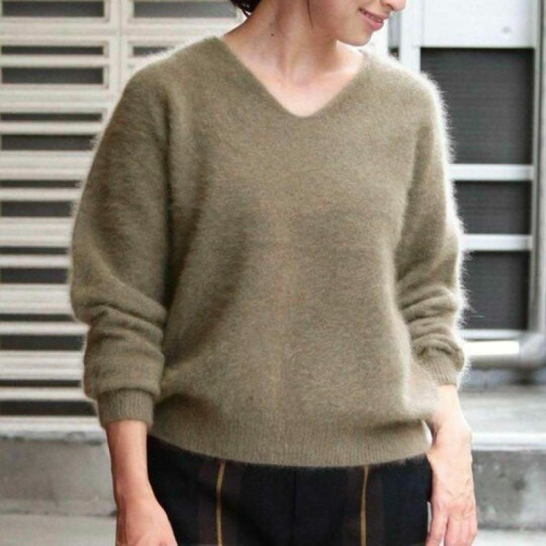 ビューティーアンドユースユナイテッドアローズ バックボリュームVネックシャギーニット プルオーバー ファー モカ UNITED ARROWS拍卖