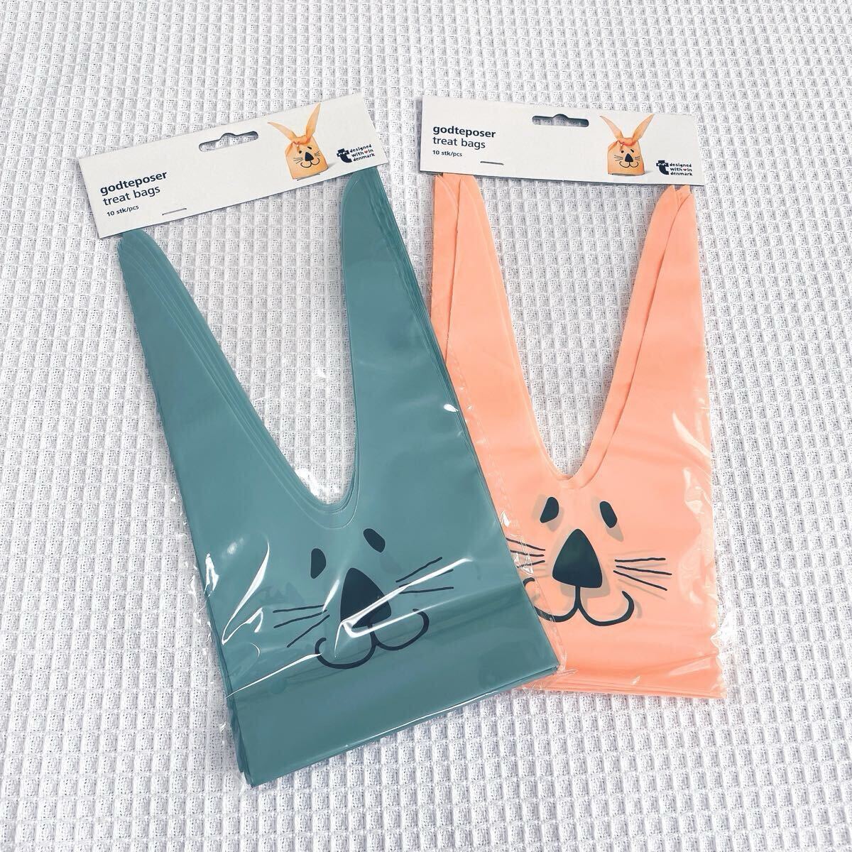 新品★フライングタイガー Flying Tigerイースター うさぎ北欧うさ耳ラッピング袋ピンク ブルー20枚セット ウサギ パーティ プレゼント拍卖