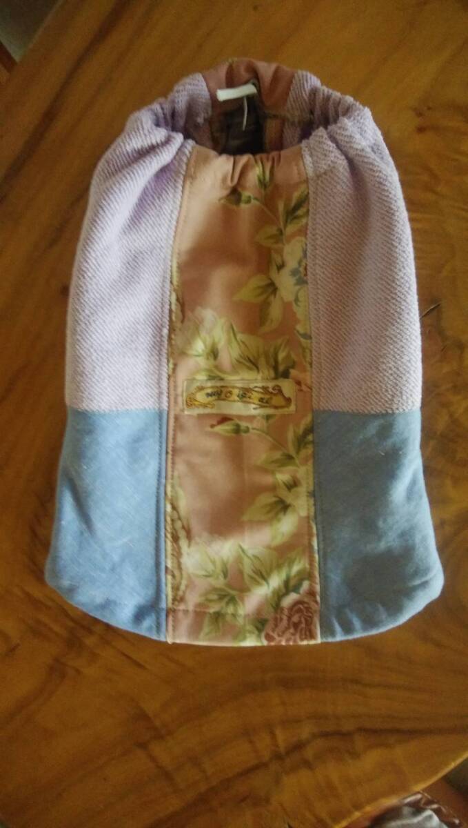 犬のリメイク服・ラベンダー×薔薇×ブルー・小型犬用拍卖