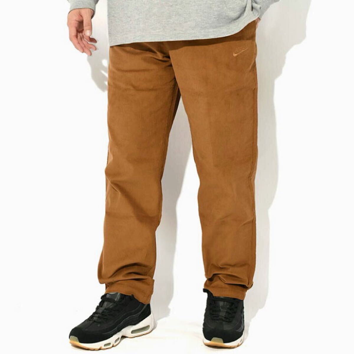 28 S 新品 ナイキ クラブ コーデュロイ チノ パンツ ブラウン メンズ NIKE チノパン 茶色 ストレート拍卖