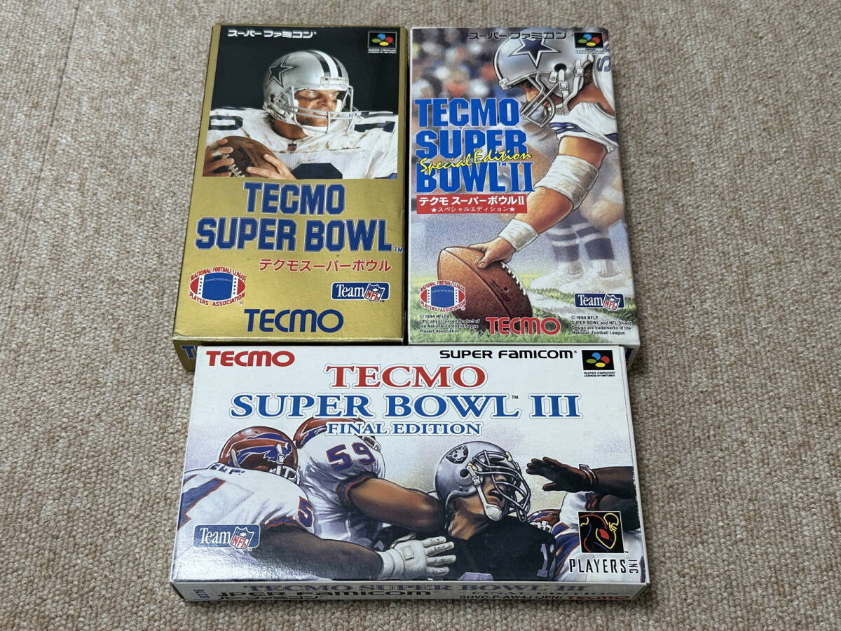 スーパーファミコン(SFC)「テクモスーパーボウルシリーズ全3本フルセット」(箱・説明書 付)拍卖