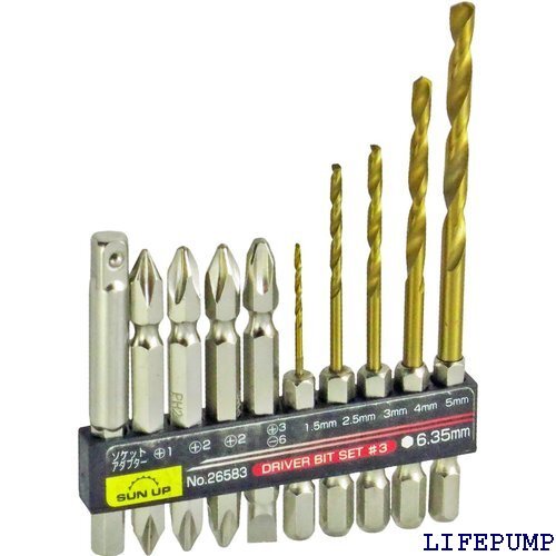 近与 KONYO SUN UP ドライバービットセット ドリル付き 10pc #3 7310拍卖