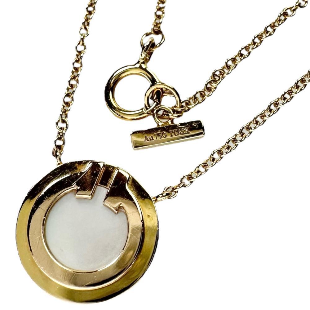 TIFFANY&Co./ティファニー シェル ネックレス Tトゥサークル K18ゴールド 3.3g 46cm レディース拍卖