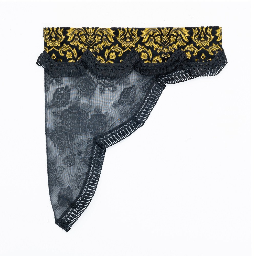 金華山 ベルサイユ ロイヤルサイドカーテン L 700mmx850mm ブラック/カスタム ドレスアップ 内装 【送料800円】拍卖