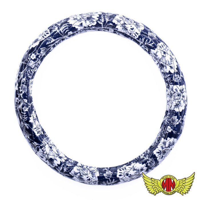 新格子 シングルキルトハンドルカバー ネイビー ML(39~40cm)/ふそう キャンター/ステアリング【送料800円】拍卖