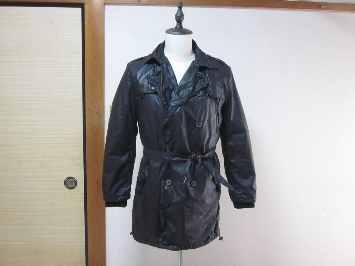 ☆☆☆【 11/17・大幅値下げ 】ABA HOUSE アバハウス・コーティング仕様ブラックカラートレンチコート・ライナー付き:サイズ 2:送料着払拍卖